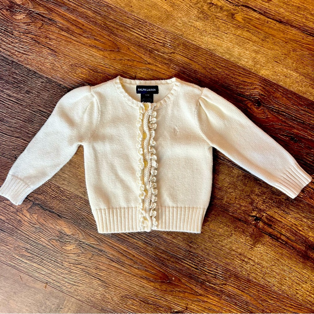 Ralph Lauren Cardigan sweater button up sweater size 12m. Like new